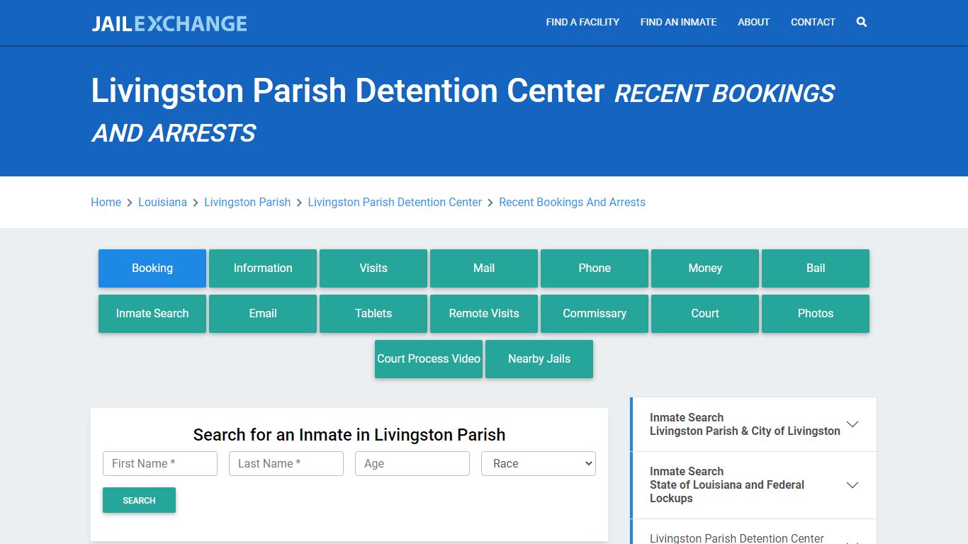 Livingston Parish Detention Center Recent Bookings And Arrests