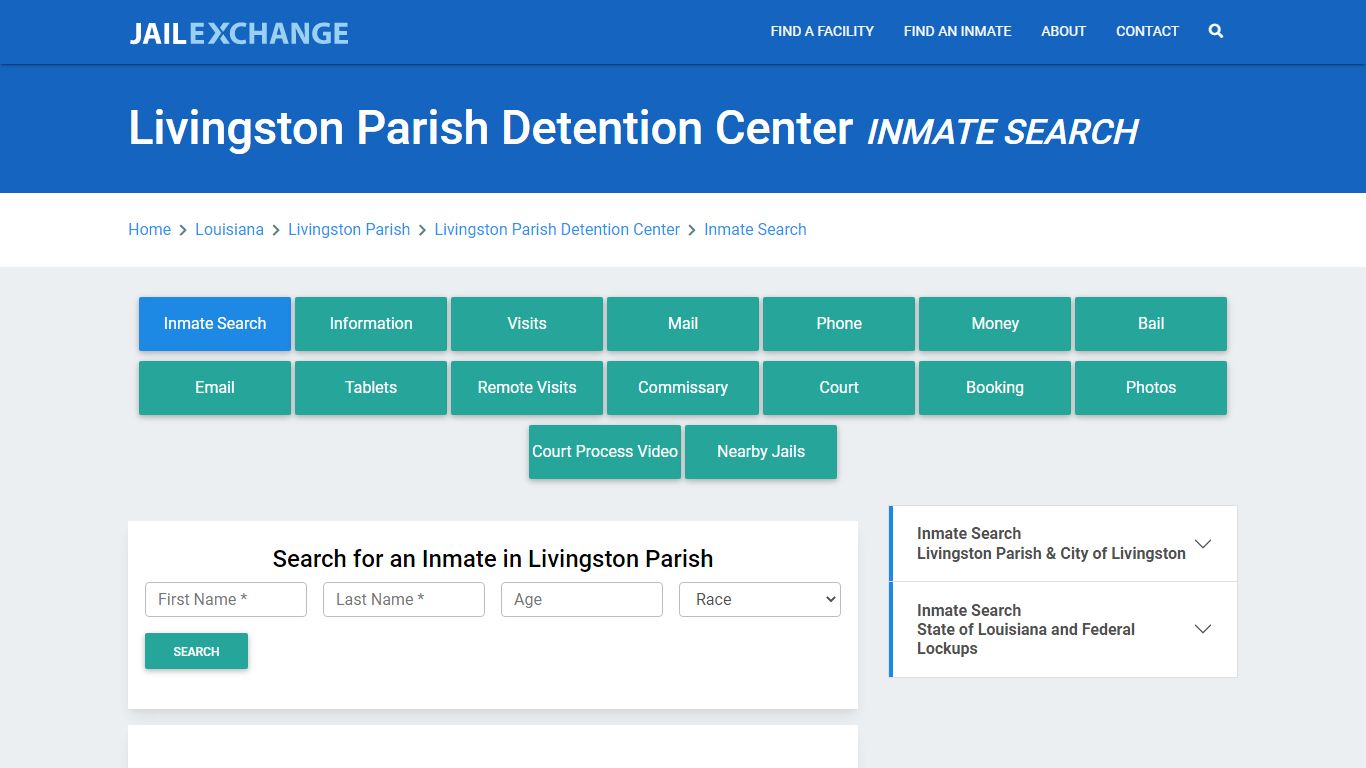 Livingston Parish Detention Center Inmate Search - Jail Exchange